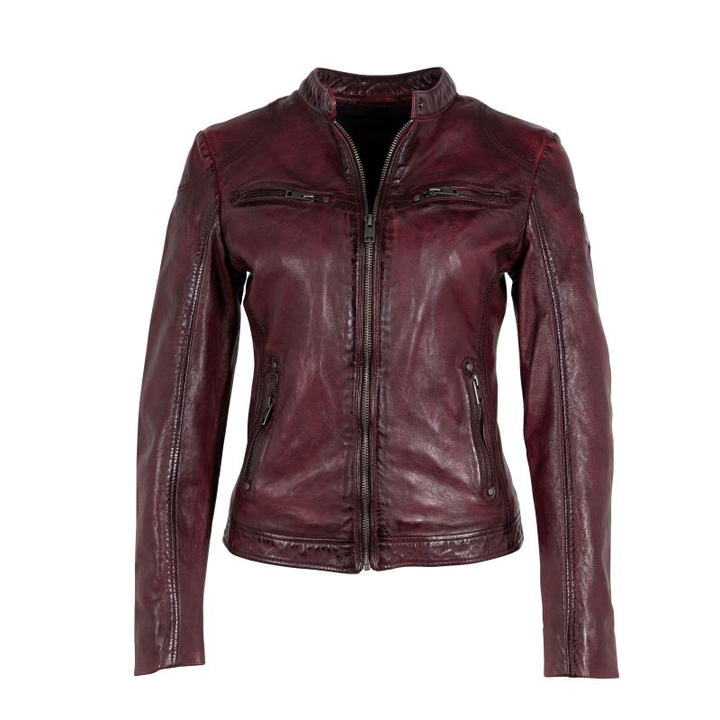 Ziya Rf Leather Jacket, Dusty Red image