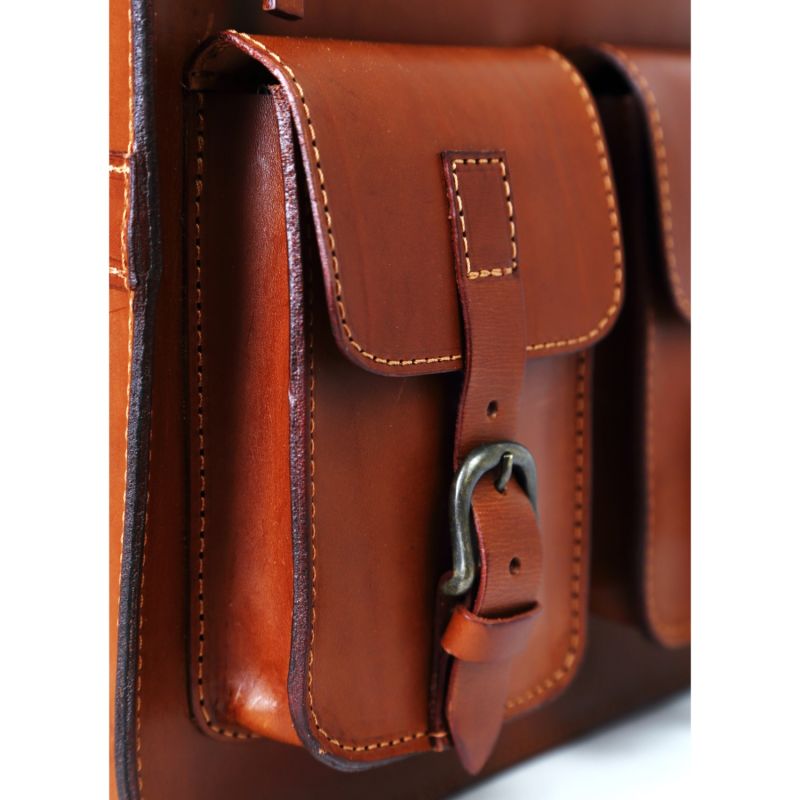 Leather Backpack In Cuoio Brown Soho Collection image