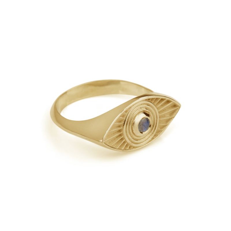 Rays Of Light Eye Ring Gold Labradorite image