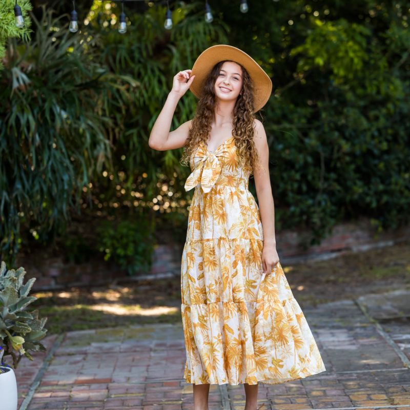 Saffron Palm Tie Dress image