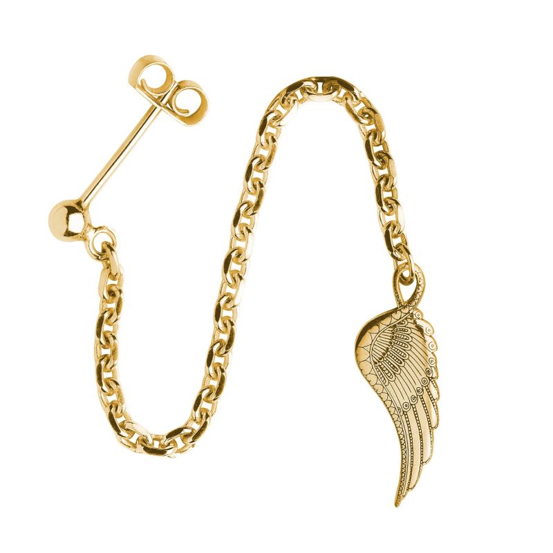 Gold Wing Single Long Drop Earring image