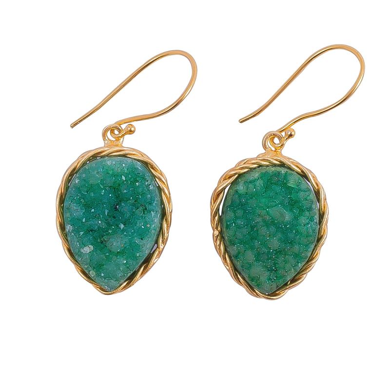 Emerald Druzy Earrings image