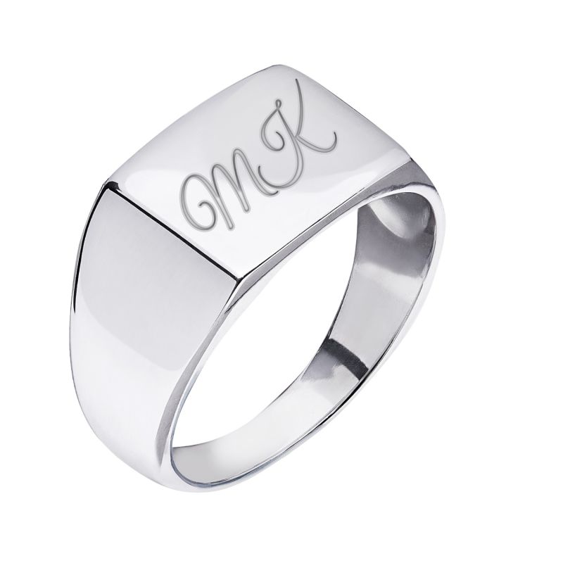 Mens Signet Ring In Sterling Silver image