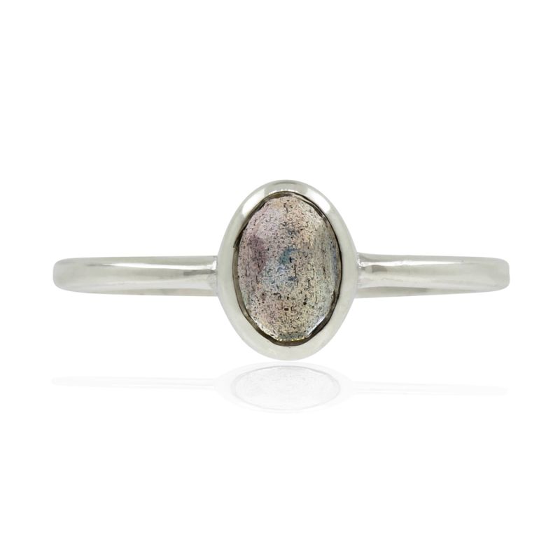 Labradorite Rose Cut Ring - Silver image