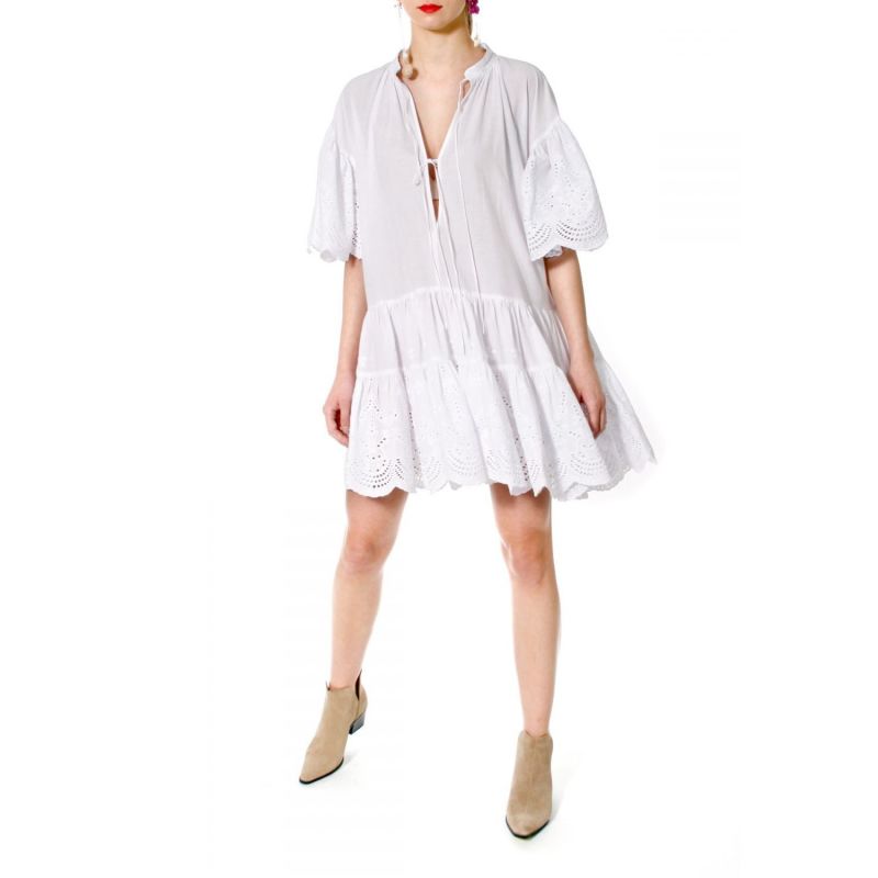 Tenneisha White Boho Mini Dress image