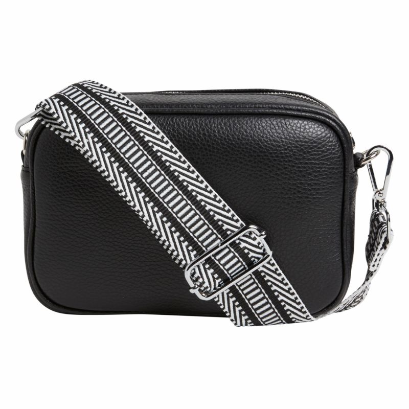 Crossbody Bag In Black With Interchangable Strap | Betsy & Floss | Wolf ...