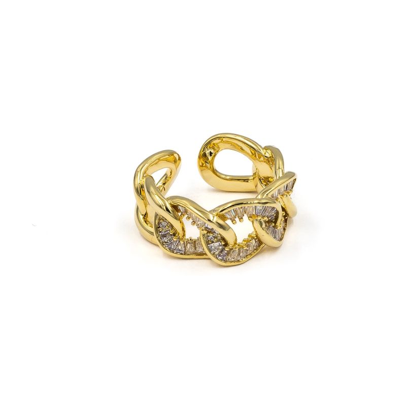 Gold Cleo Link Adjustable Ring image