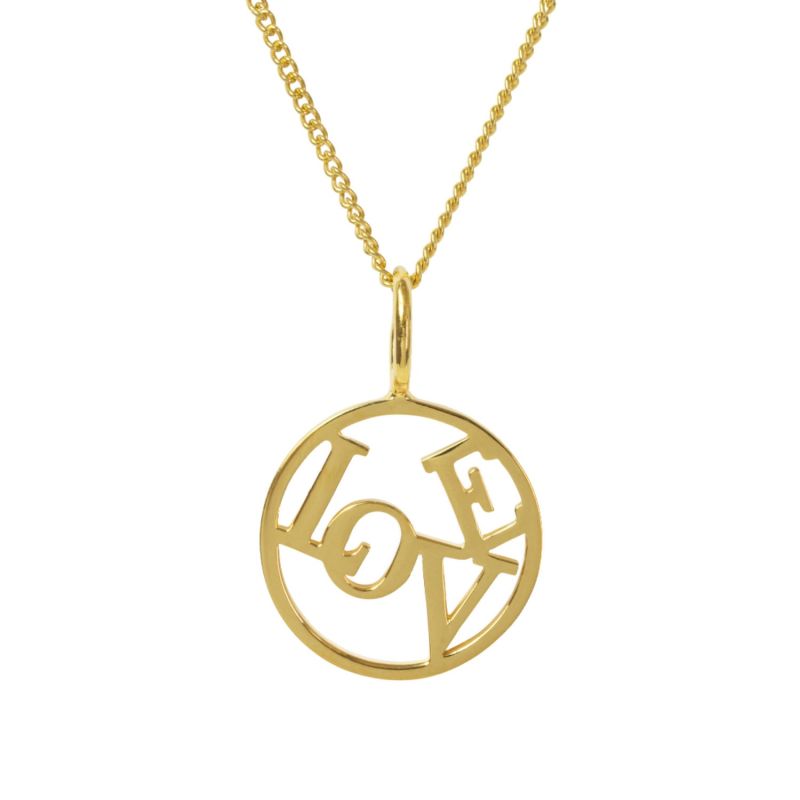 Love Medallion & Chain In Yellow Gold Plate image