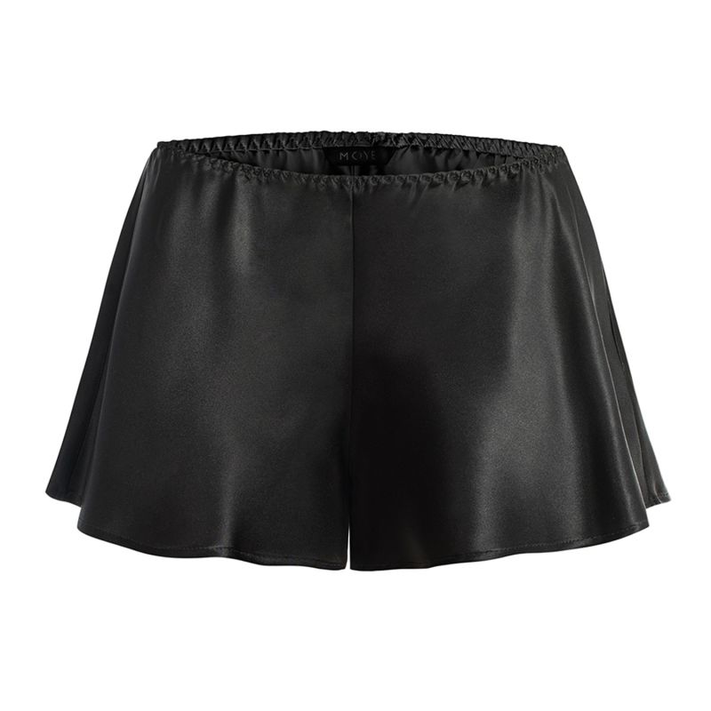 Black satin shorts womens Outlet