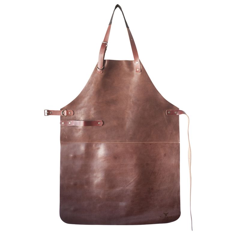 Premium Genuine Leather Apron - Cognac B image