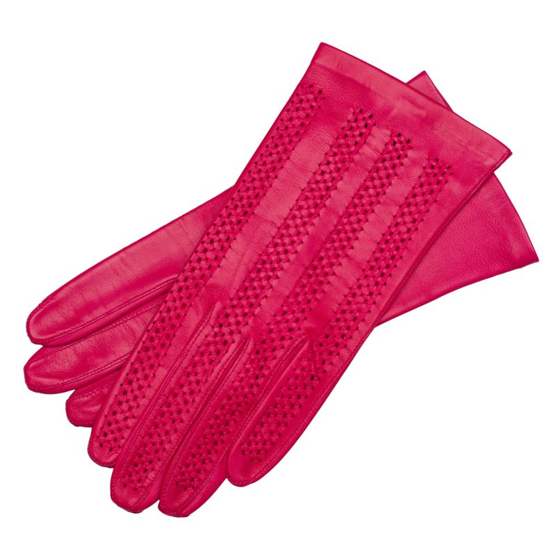 Vernazza - Hot Pink Leather Gloves For Woman image