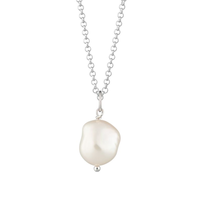 Sterling Silver Baroque Pearl Necklace image