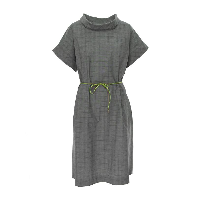 Oversized Checkered Grey Dress image