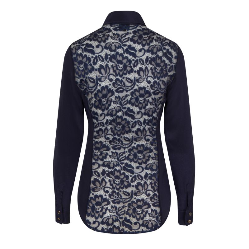 Midnight Blue Fitted Silk Shirt image