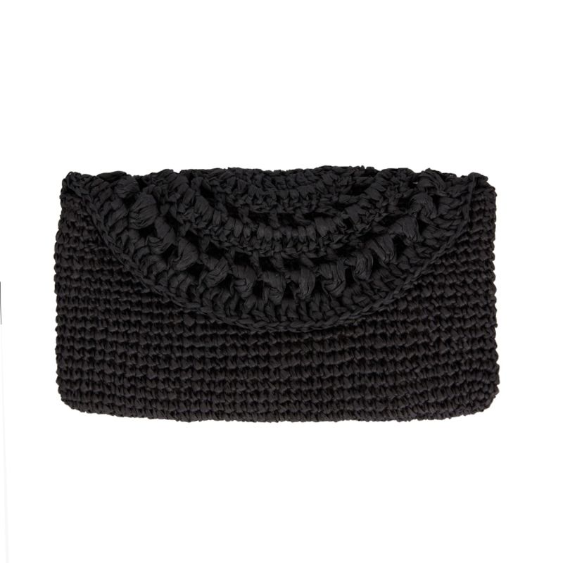 Cunda Crochet Clutch Bag In Black image