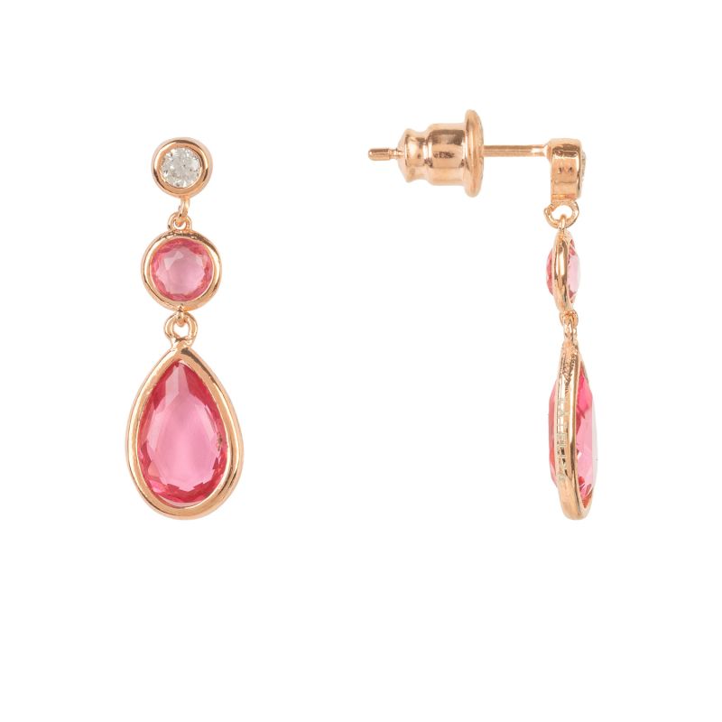 Tuscany Gemstone Drop Earring Rose Gold Pink Tourmaline image