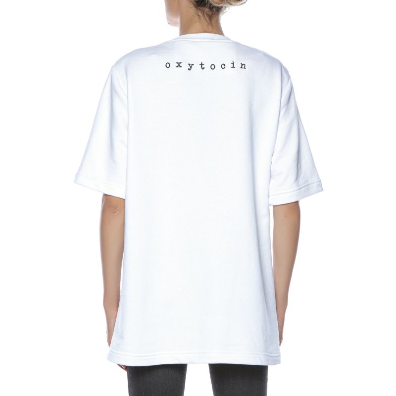 Oxytocin White Embroidered Women's T-Shirt image