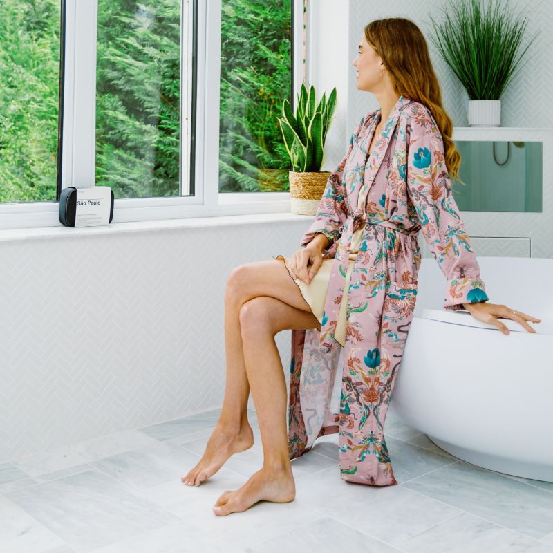 Lightweight Women's Dressing Gown Serpentine Blush Bown Of London