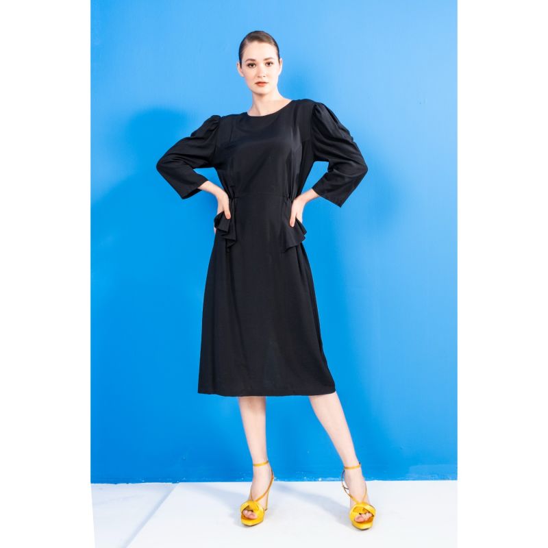 Black Side Frill Dress image