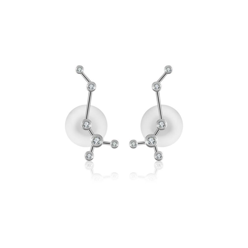 Scorpio Zodiac Constellation Earring 18K White Gold & Diamond image