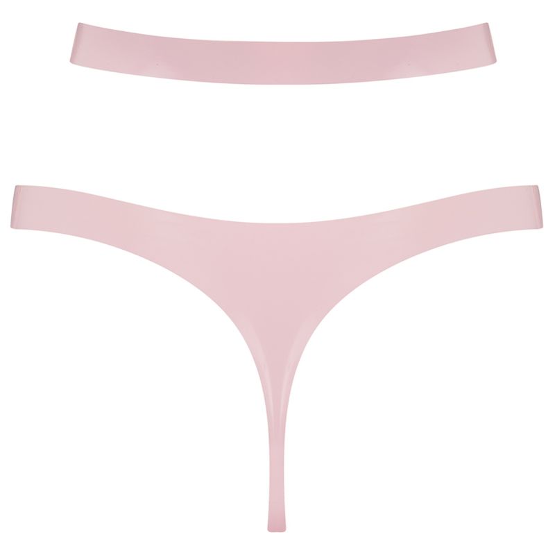 Latex Cut Out Thong - Pink image