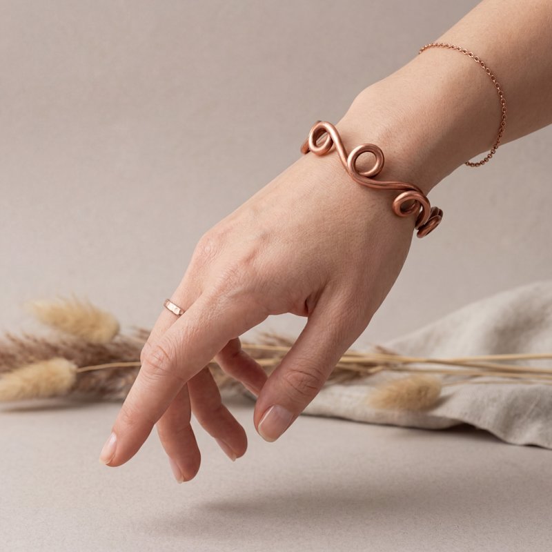 Thumbnail of Handmade Copper Twisted Cuff Bracelet image