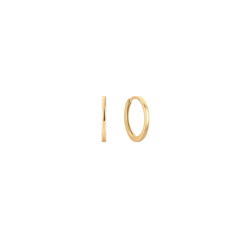 Thumbnail of 14K Recycled Solid Yellow Gold Plain Huggie Earring image
