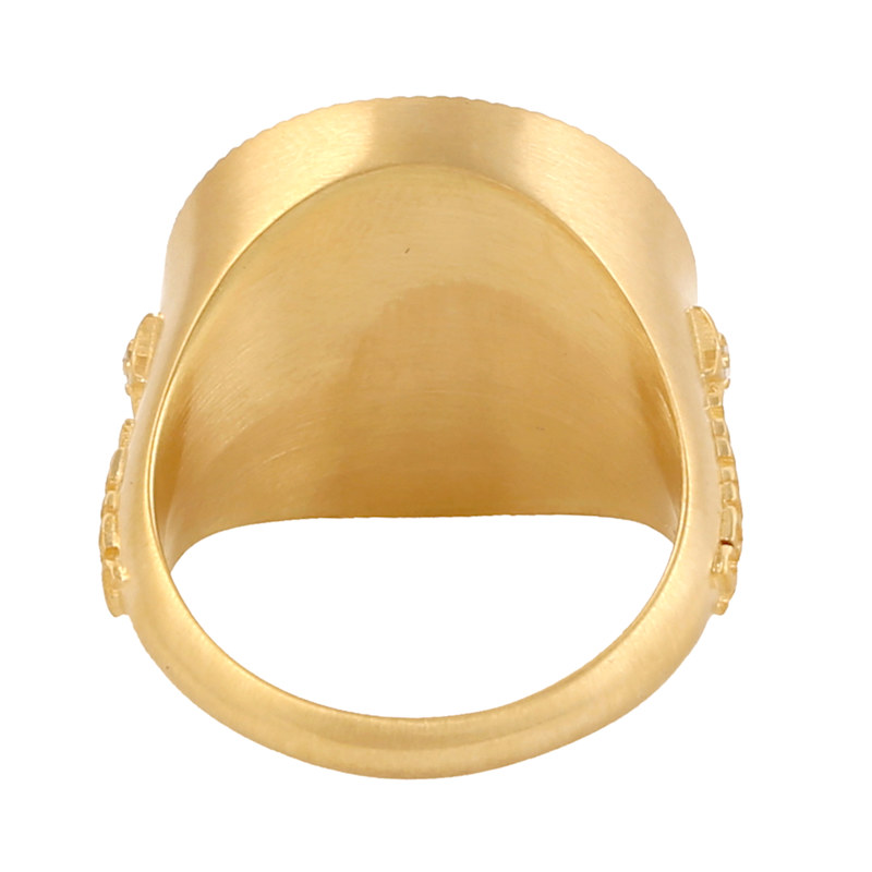 Thumbnail of Aries Zodiac Pave Diamond Signet Ring in 14K Yellow Gold image