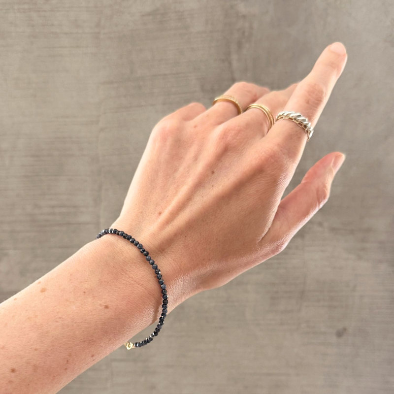 Thumbnail of 14K Solid Gold Blue Sapphire Bracelet image