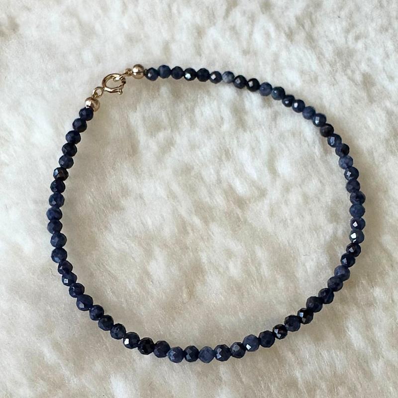 Thumbnail of 14K Solid Gold Blue Sapphire Bracelet image