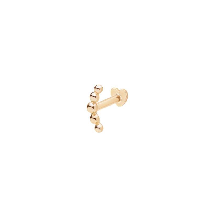 Thumbnail of 14K Solid Yellow Gold Curved Ball Flat Back Stud image