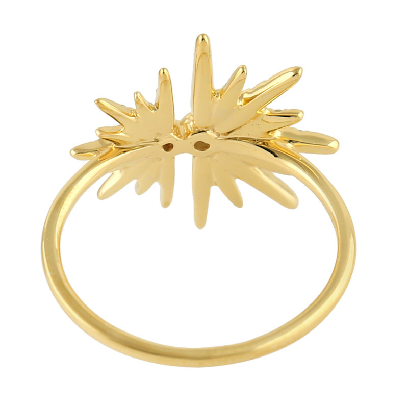 Thumbnail of Diamond Starburst Cluster Ring in 14K Yellow Gold image