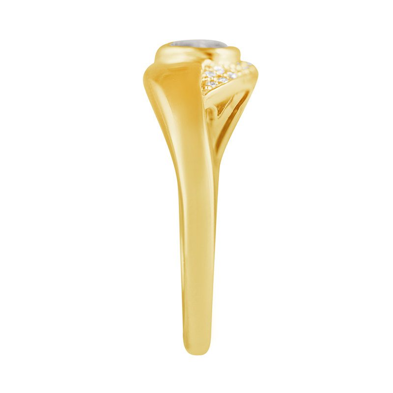 Thumbnail of Pear Diamond Pave Crossover Ring in 14K Yellow Gold image