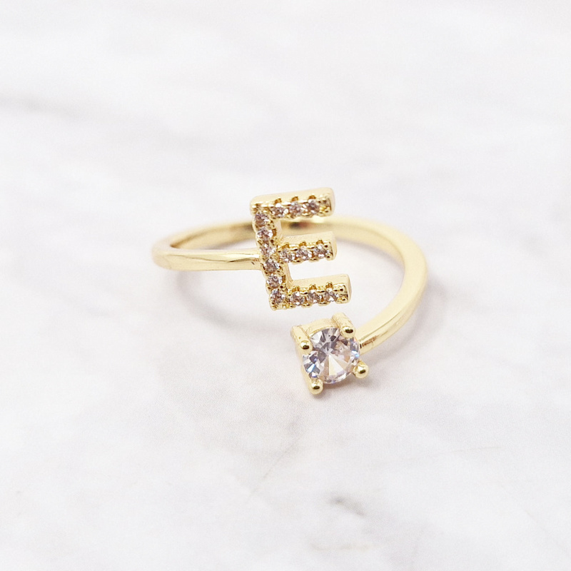 Thumbnail of Gold Plated Adjustable Personalised Initial Ring image