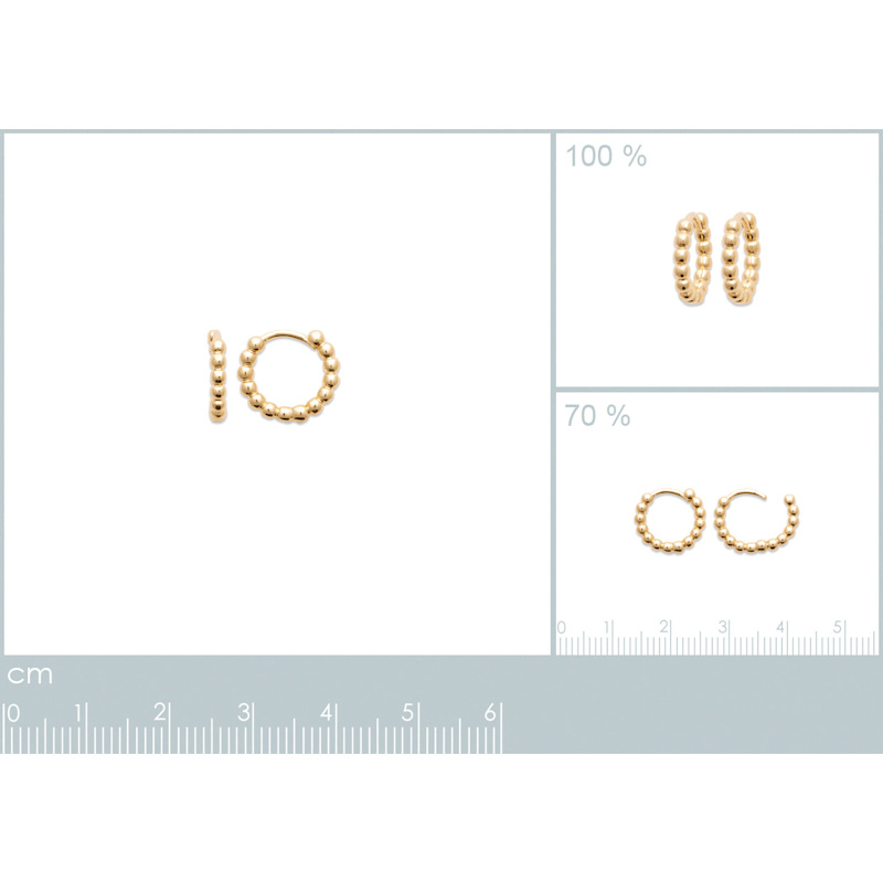 Thumbnail of Gold Plated Beaded Round Huggies image