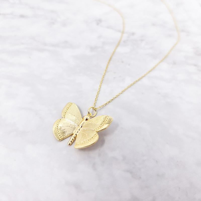 Thumbnail of Gold Plated Dainty Butterfly Charm Necklace image