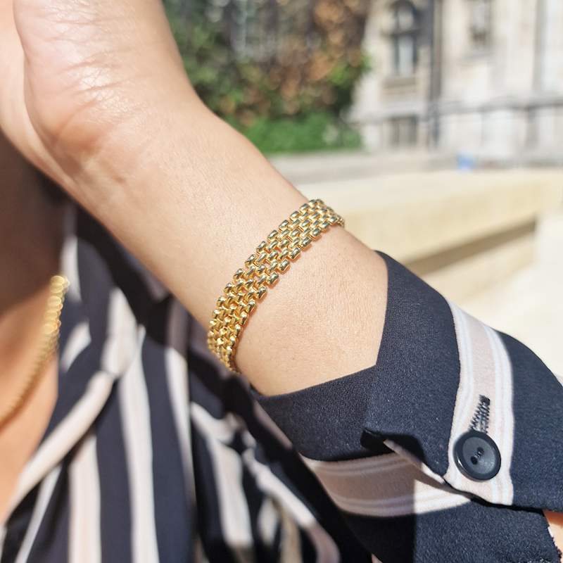 Thumbnail of Gold Vermeil Luxury Woven Mesh Bracelet image