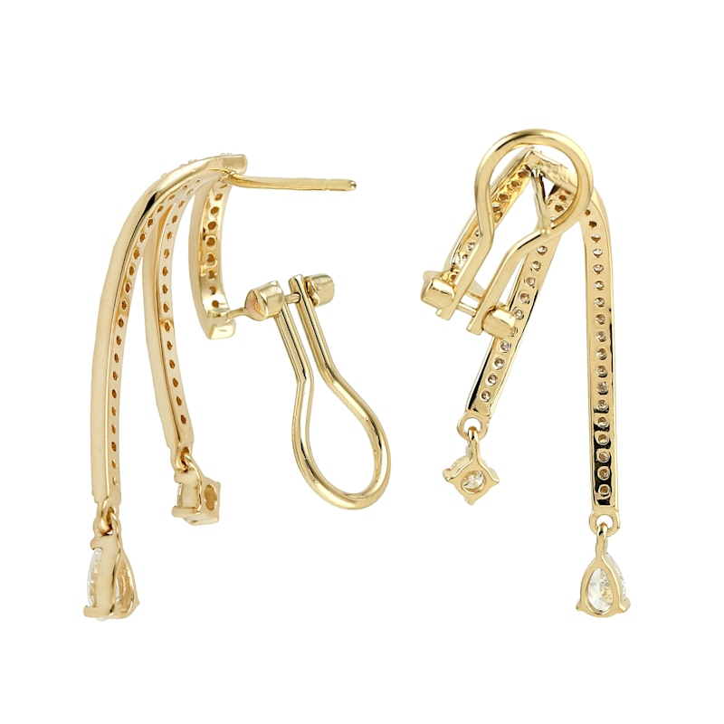 Thumbnail of 18K Yellow Gold Diamond Drop Earrings image