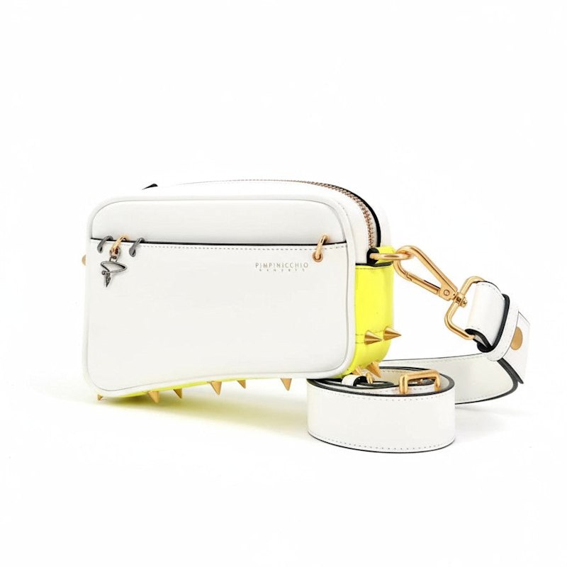 Thumbnail of Asymmetrical Belt Bag In White & Yellow image