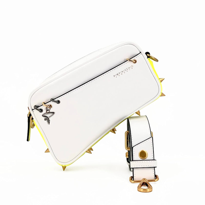 Thumbnail of Asymmetrical Belt Bag In White & Yellow image