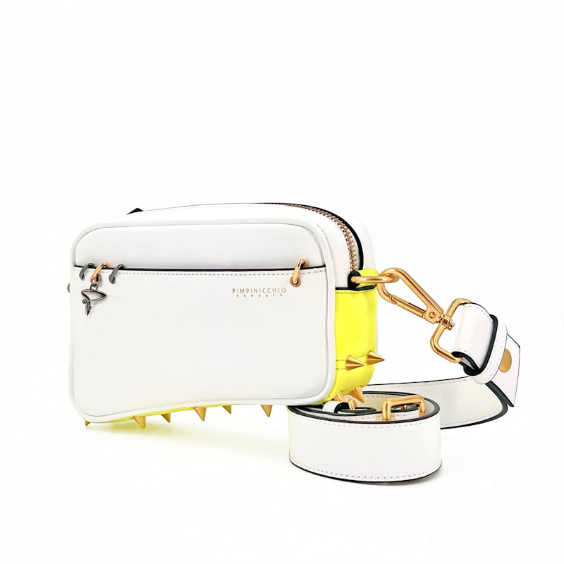 Thumbnail of Asymmetrical Belt Bag In White & Yellow image