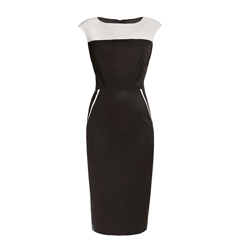 white christmas dresses Preowned Donna Morgan Black and Cream Cocktail Dress Sz 12 – Solé Resale  Boutique main image 1