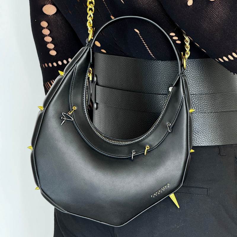Thumbnail of Asymmetrical Hobo Bag In Black image