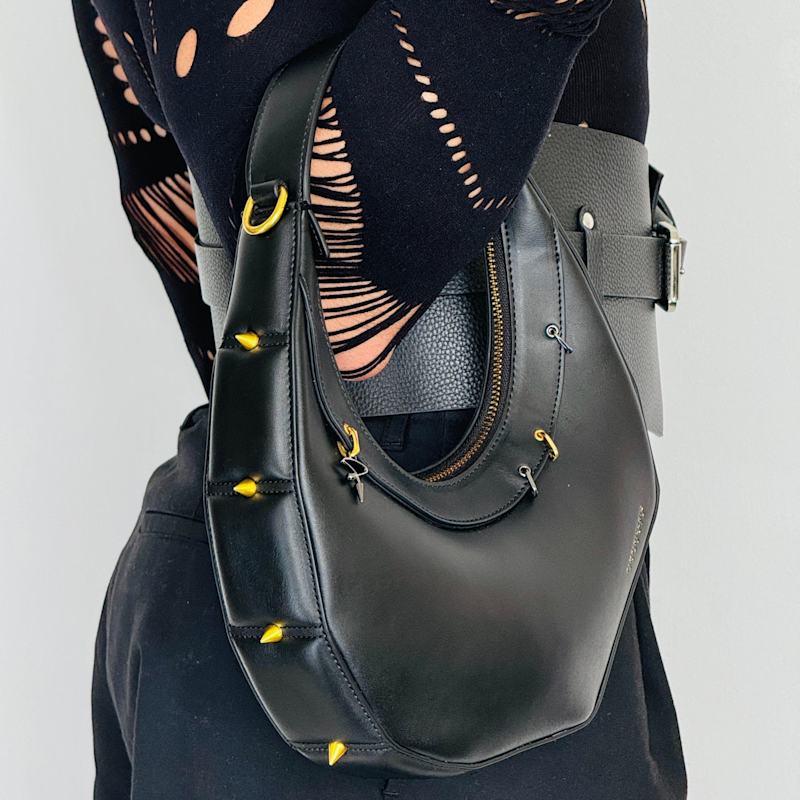 Thumbnail of Asymmetrical Hobo Bag In Black image