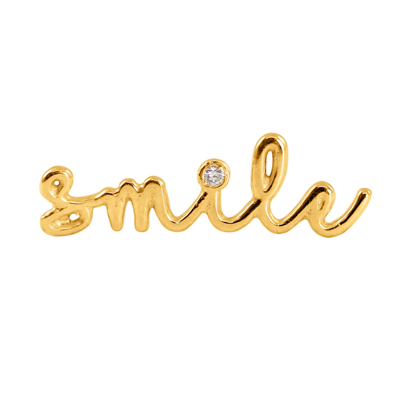 Thumbnail of Smile Diamond Single Slider Earring Left Ear image