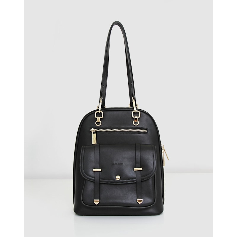 Fifth Ave Leather Backpack - Black by Belle & Bloom