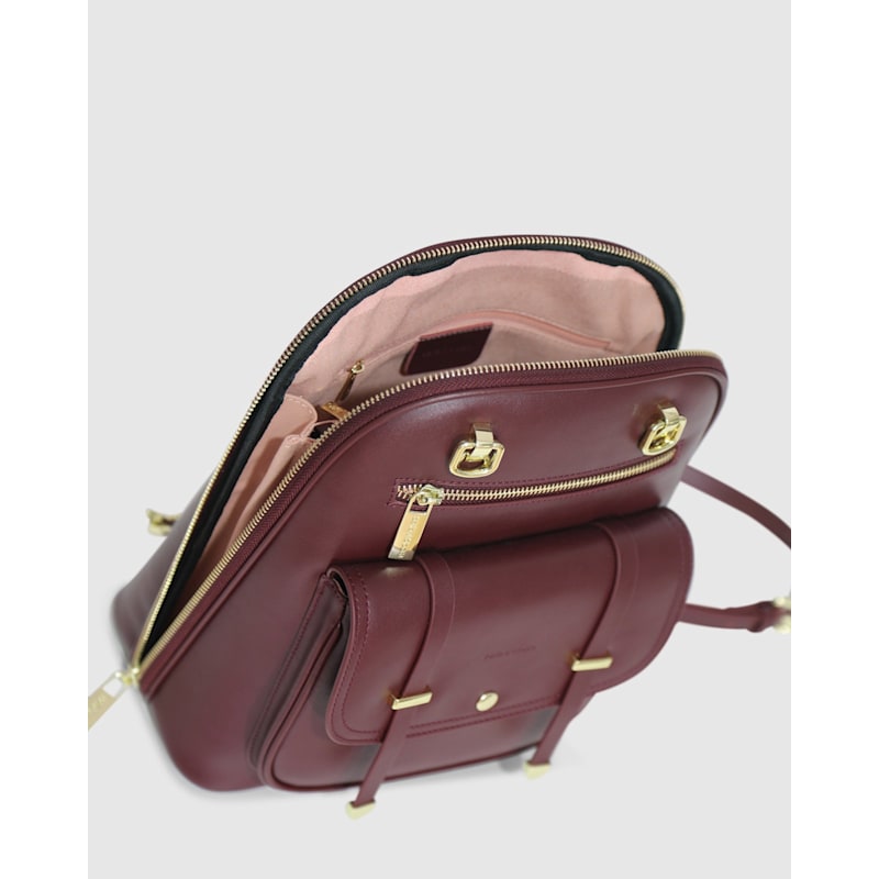 Fifth Ave Leather Backpack - Burgundy | Belle & Bloom | Wolf  display picture 3