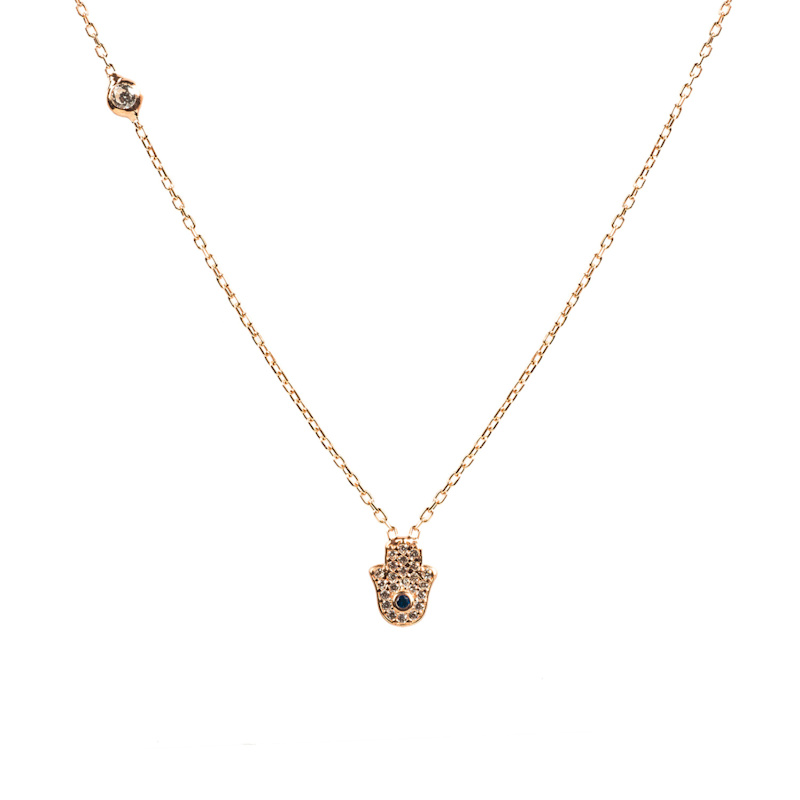 Thumbnail of Hamsa Hand Necklace Rosegold image