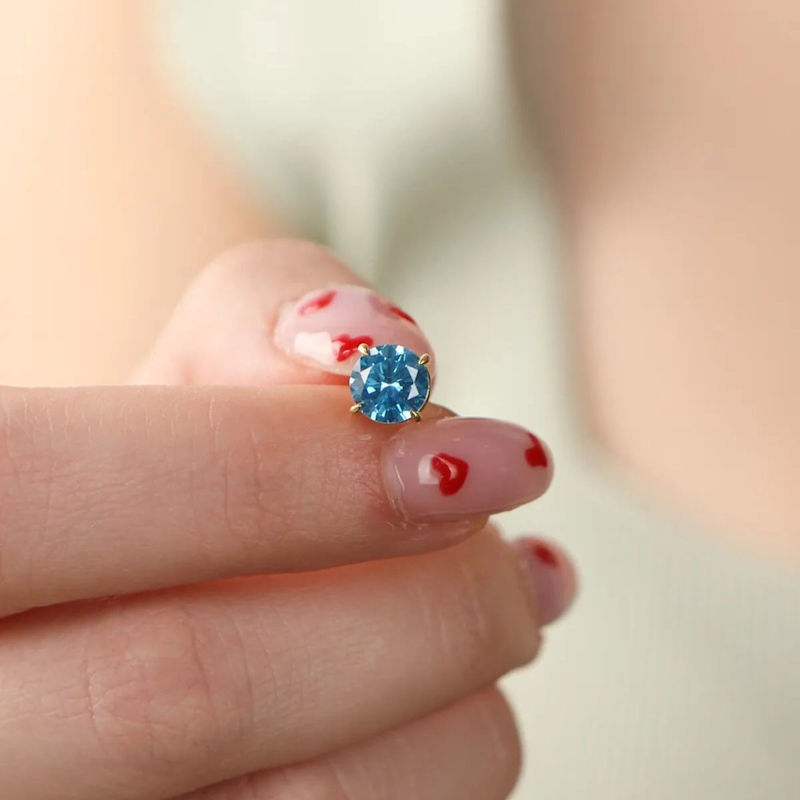 Thumbnail of 9Ct Gold Blue Topaz Stud Earrings image