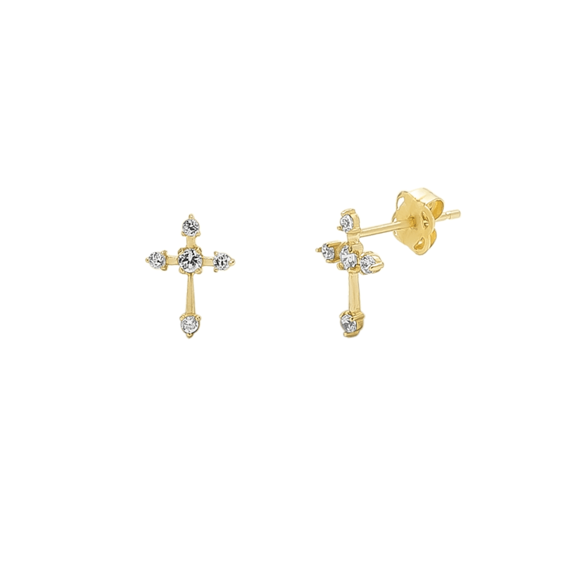 Thumbnail of 9Ct Solid Gold Cross Earrings image